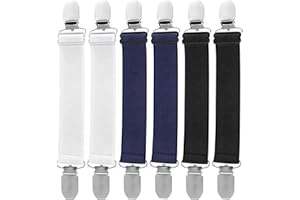 6 PCS Pant Waist Tightener Pant Elastic Belt Clips, Adjustable Dress Clips Back Cinch Elastic,Waist Cinch Clip Belt for Dress