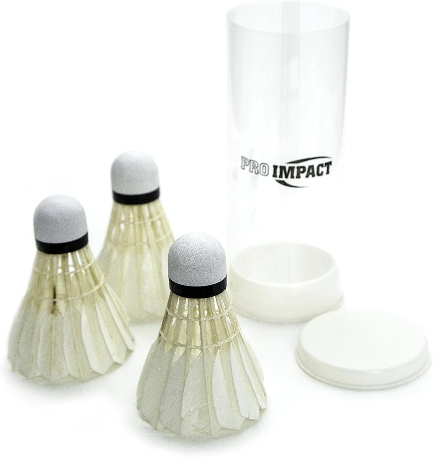 Pro Impact Badminton Set Aluminum Head w/Steel Shaft - Includes Rackets, Feather Shuttlecocks & Carry Case Outdoor Games for Kids Adults Family (2 Rackets, 3 Shuttles and Cover) : Sports & Outdoors