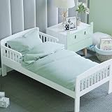 Junior Vida Scorpio Wooden Toddler Bed Frame Solid Pine White Safety Rails view 4