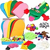 WATINC 6Pcs Hand Puppet Making Kit, Art Craft Felt