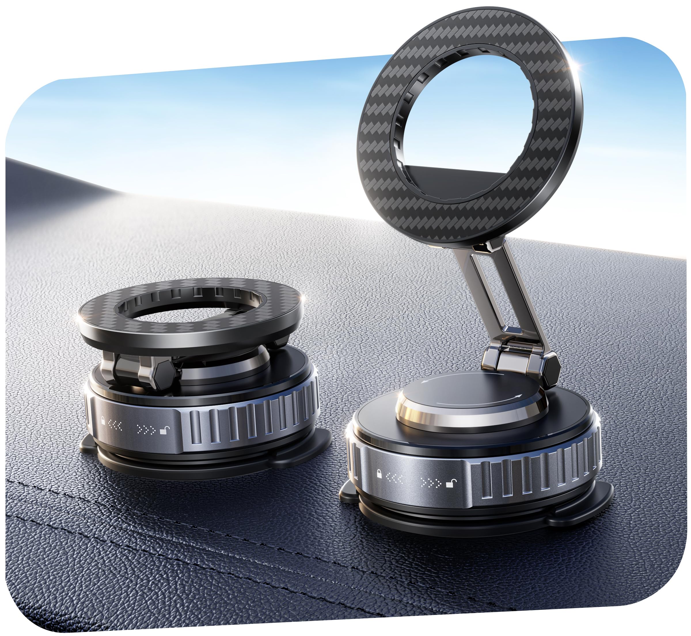 Photo 1 of **ISSUES WITH ADHESIVE** snanlen 2026 Upgraded Car Phone Holder for Magsafe [108LBS Strongest Suction] 360° Adjustable Vacuum Magnetic Phone Holders, Cell Phone car Mount for iPhone 17 Pro Max 16 15 14 13 12 Air Plus
