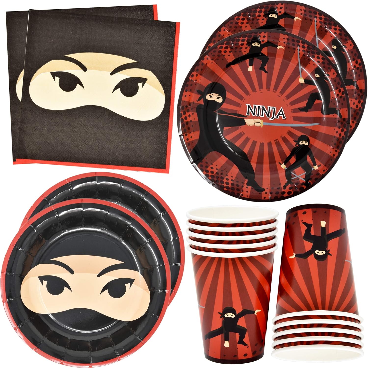 Ninja Warrior Party Supplies Tableware Set 24 9