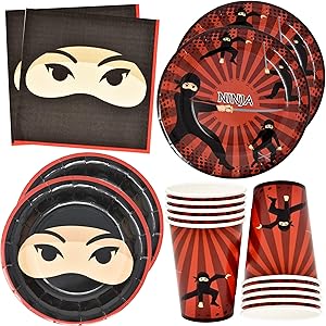 Ninja Warrior Party Supplies Tableware Set 24 9