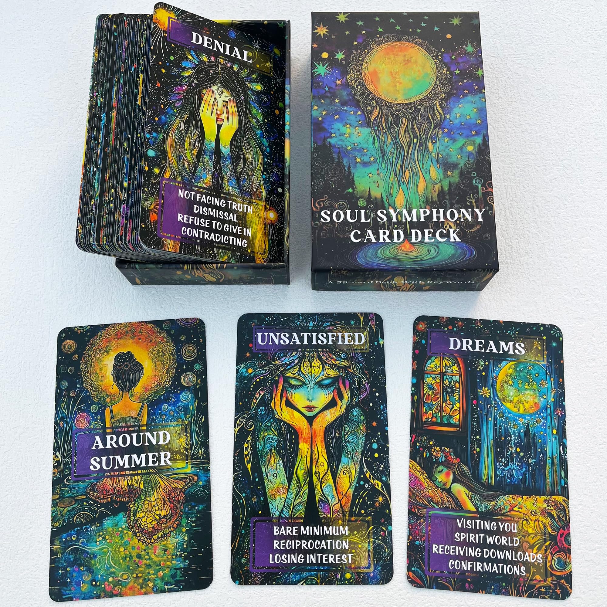 GZXINKE Love Oracle Deck, Twin Flame Tarot Cards, Mystic Love Oracle Cards for Soul Connections, Romance and Healing Oracle Cards for Beginners