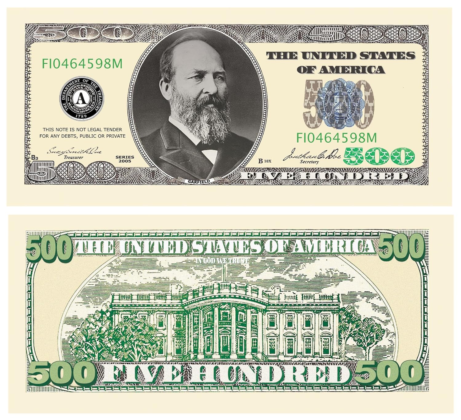 1934 Us 500 Dollar Federal Reserve Note Very Fine Vf Bill Govmint Com
