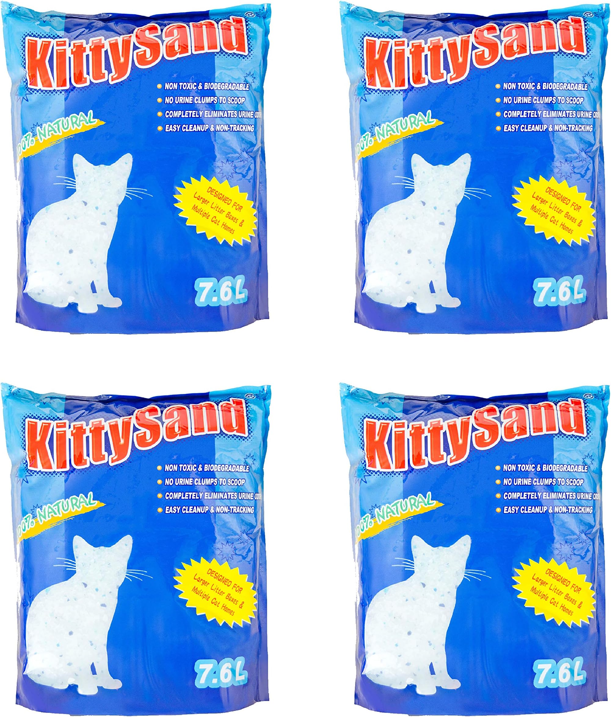 Cat Litter Crystal Kitty Sand Plain, 7.6 L Pack Of 4 price in UAE