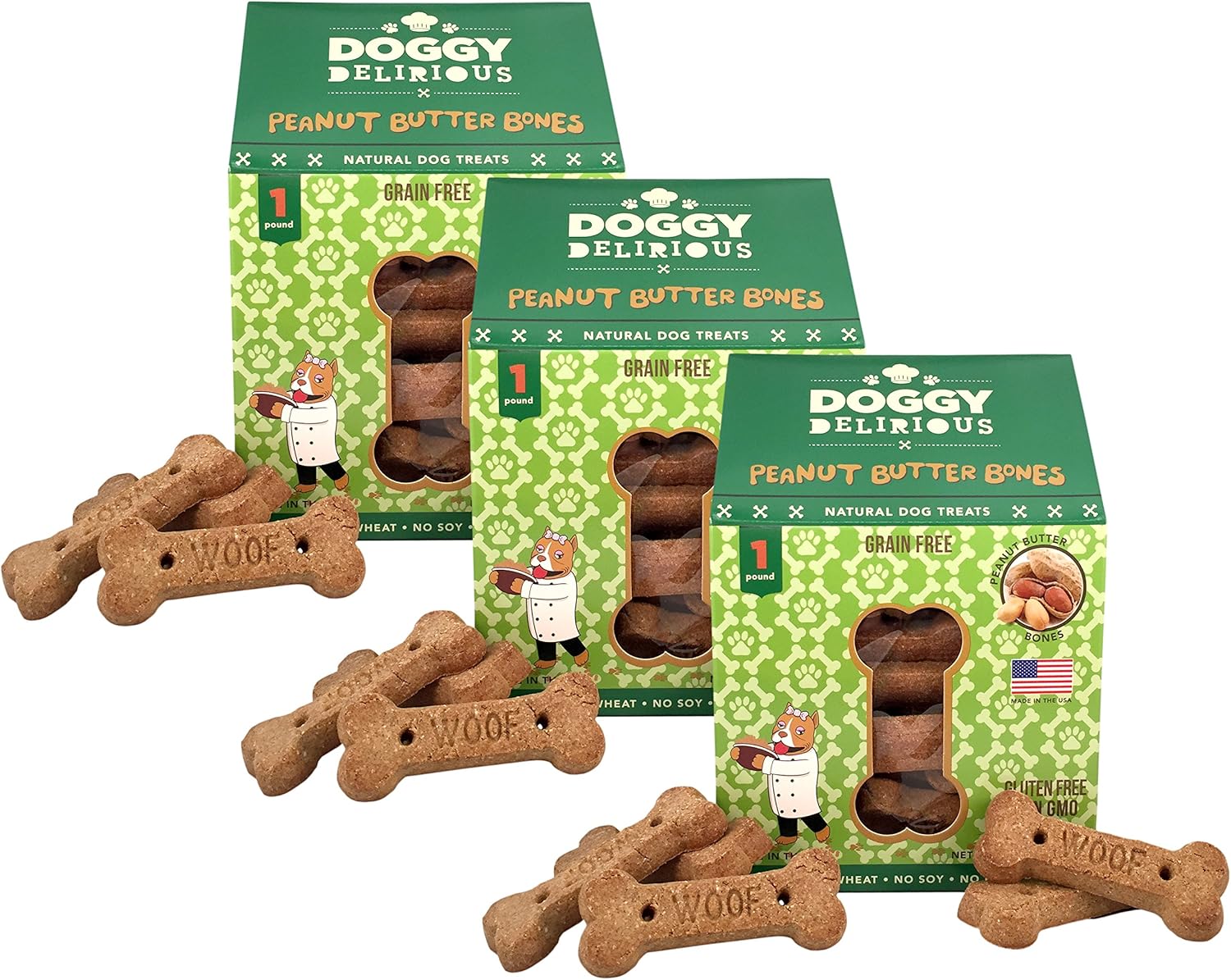 doggy delirious grain free peanut butter bones