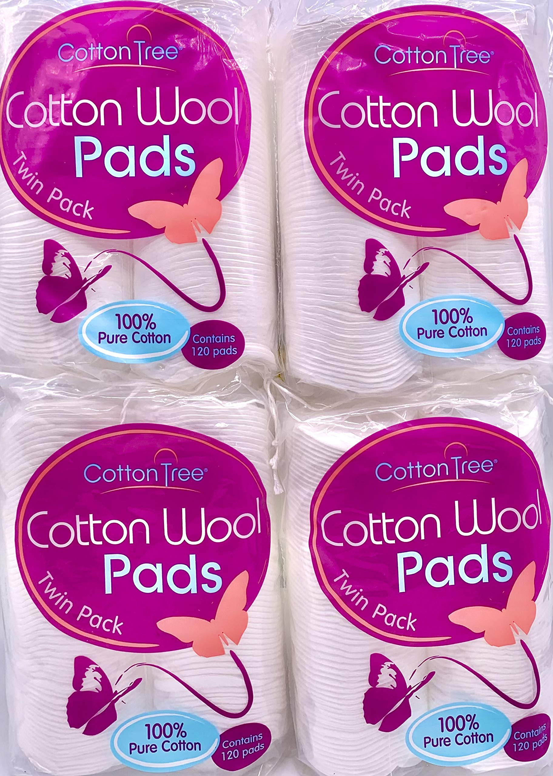 480 Cotton Wool Round Pads - 4 Packs Of 120 Exclusive
