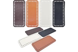 Yayatty 4 Color PU Leather Bag Bottom Base Crochet Bag Bottom, Rectangle Knitting Crochet Bags Bottom for Bags, DIY Shoulder Bag Crochet Accessories, Purse Making Supplies, 18 x 8cm