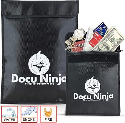 DOCU NINJA Bolsa de documentos ignífuga – 15 x 11 pulgadas caja de archivo ignífuga | 11