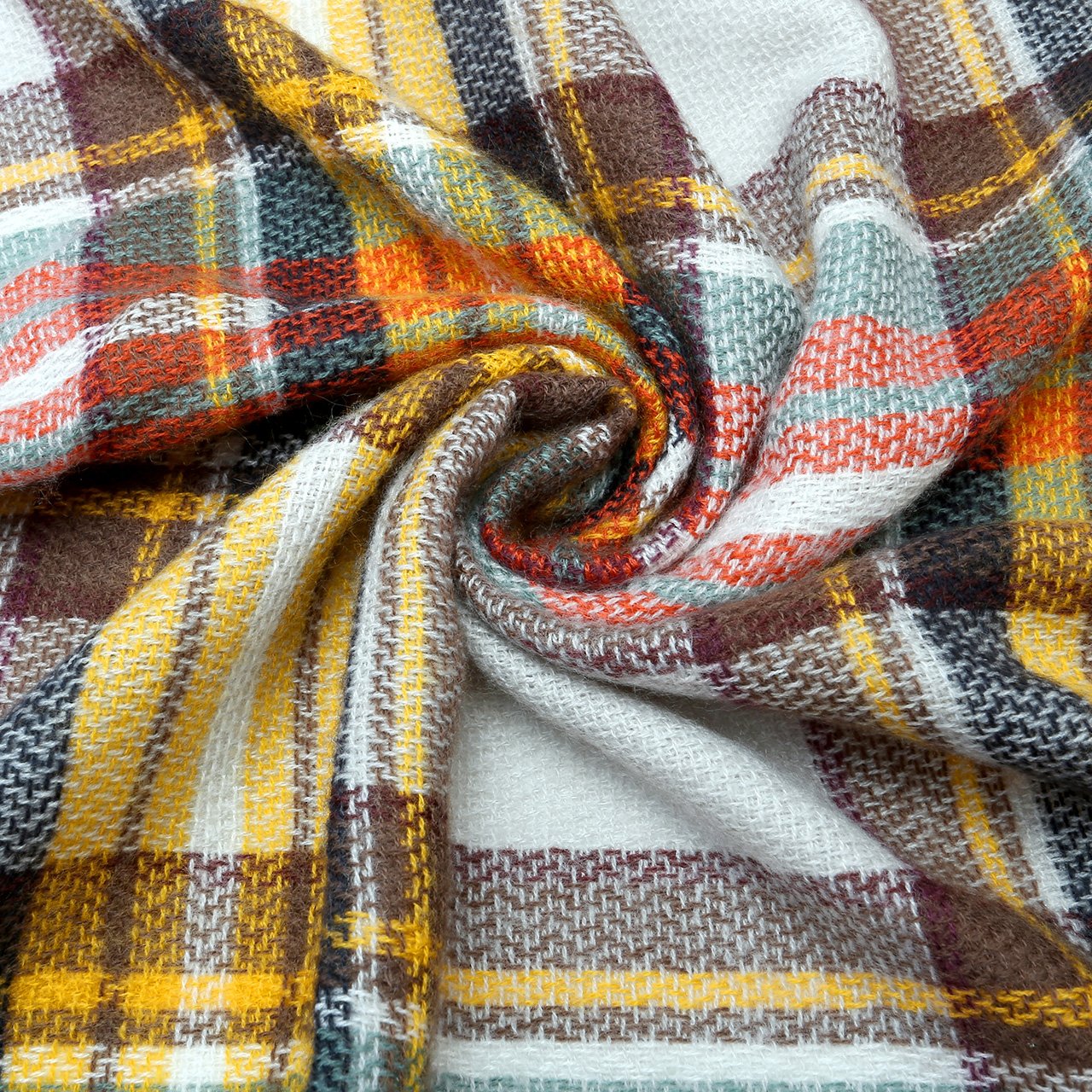 CHIC DIARY Women\'s Tassels Soft Plaid Tartan Scarf Pashmina Winter Large Blanket Wrap Shawl (#02-Yellow)