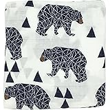 Ultra Soft Muslin Swaddle Blankets Premium Receiving Blanket for Boys & Girls 47" x 47" (Bear)