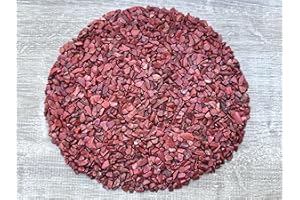 GAF TREASURES 2 oz Lot Natural Semi Tumbled Gemstone Chips, Crushed Mini Crystals, Undrilled Crystal Chips (Red Jasper)