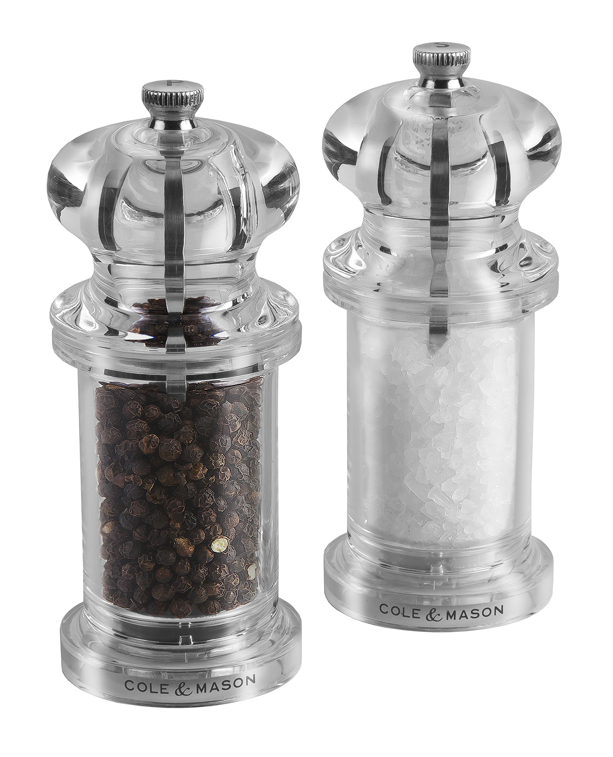 Cole & Mason H50518P 505 Clear Salt and Pepper Mills Precision+