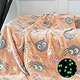 FORESTAR Glow in The Dark Blanket for Girls Boys, Halloween Christmas Birthday Gifts for Kids, Soft Warm Furry Throw Blanket, 50"×60"