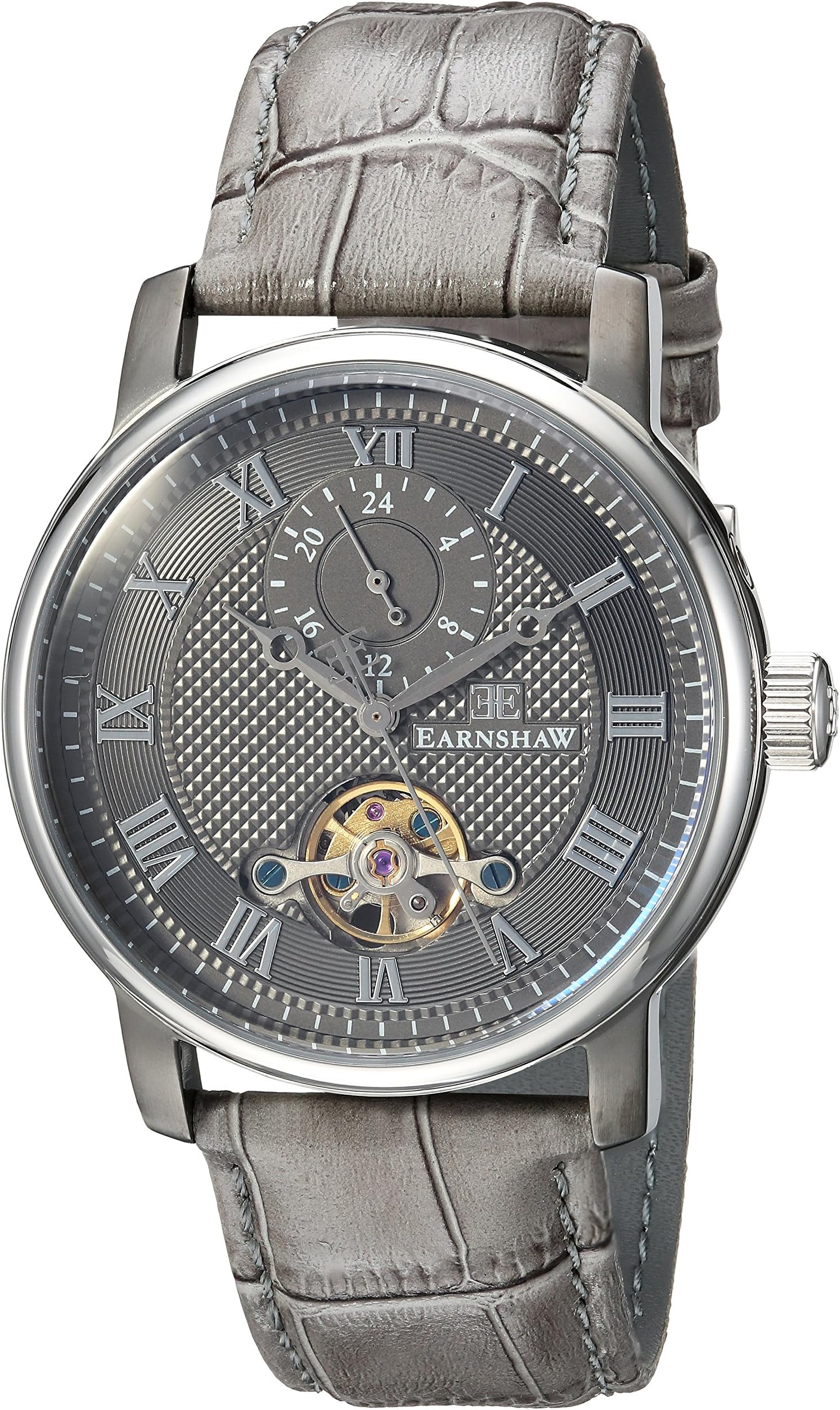 Thomas Earnshaw Men's Analog Mechanical-Hand-Wind Watch with Leather Strap ES-8042-09