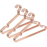 Koobay 16.5" Rose Gold Copper Clothes Hangers - 10 Pack,Heavy Duty Strong Metal Hanger for Storage Display Sling Organization of Coat Shirts Dresses Jacket Elegant Standard Suit Accessory