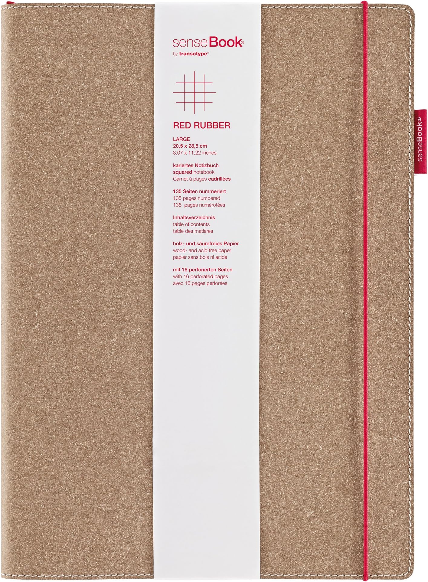 Copic Marker senseBook 8x11 Red Rubber Square, Tan