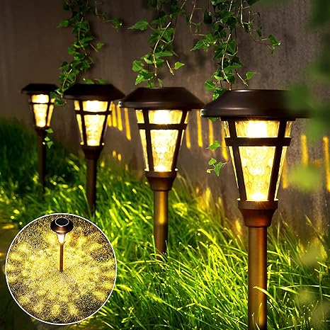 Gigalumi Solar Pathway Lights Outdoor 6 Pack Super Bright High Lumen Solar Powered Led Garden Lights For Lawn Patio Yard Amazon In Garden Outdoors