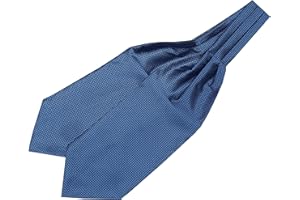 KIHATWIN Men's Solid Color Silk Cravat Ties Jacquard Woven Casual Handmade Wedding Ascot