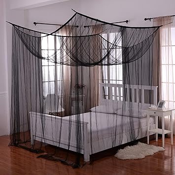 Heavenly 4 Post Bed Canopy Black