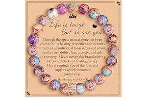 JoycuFF Birthday Gifts for Women Friendship Gifts For Women Inspirational Bracelets Gifts for Women Stocking Stuffers Christmas Graduation Healing Stone Bracelets Gifts for Her