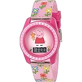 Peppa Pig Kids Digital LCD Watch – Pink Floral Strap, Easy-Read Display, Fun Cartoon Character Design, Adjustable Fit, Lightweight & Comfortable, Perfect for Girls – Fits Wrists 5.5” to 8”