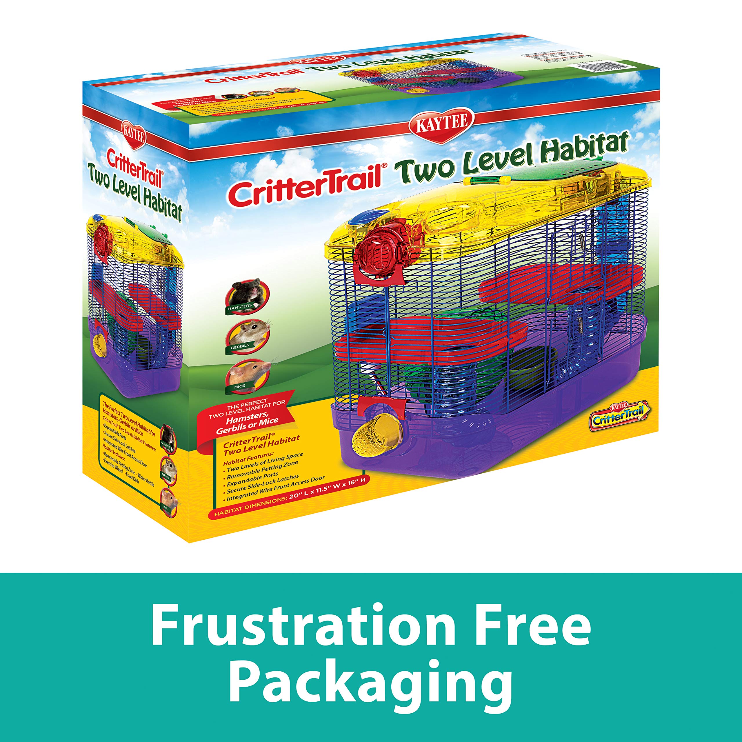 Kaytee CritterTrail Two Level Habitat for Pet Dwarf Hamsters, Gerbils