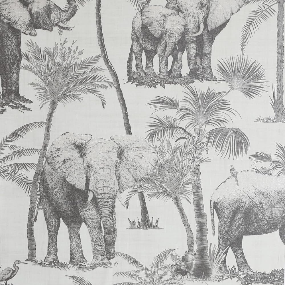 Arthouse Safari Elephant Charcoal Vinyl Wallpaper 53 cm x 10.05 m