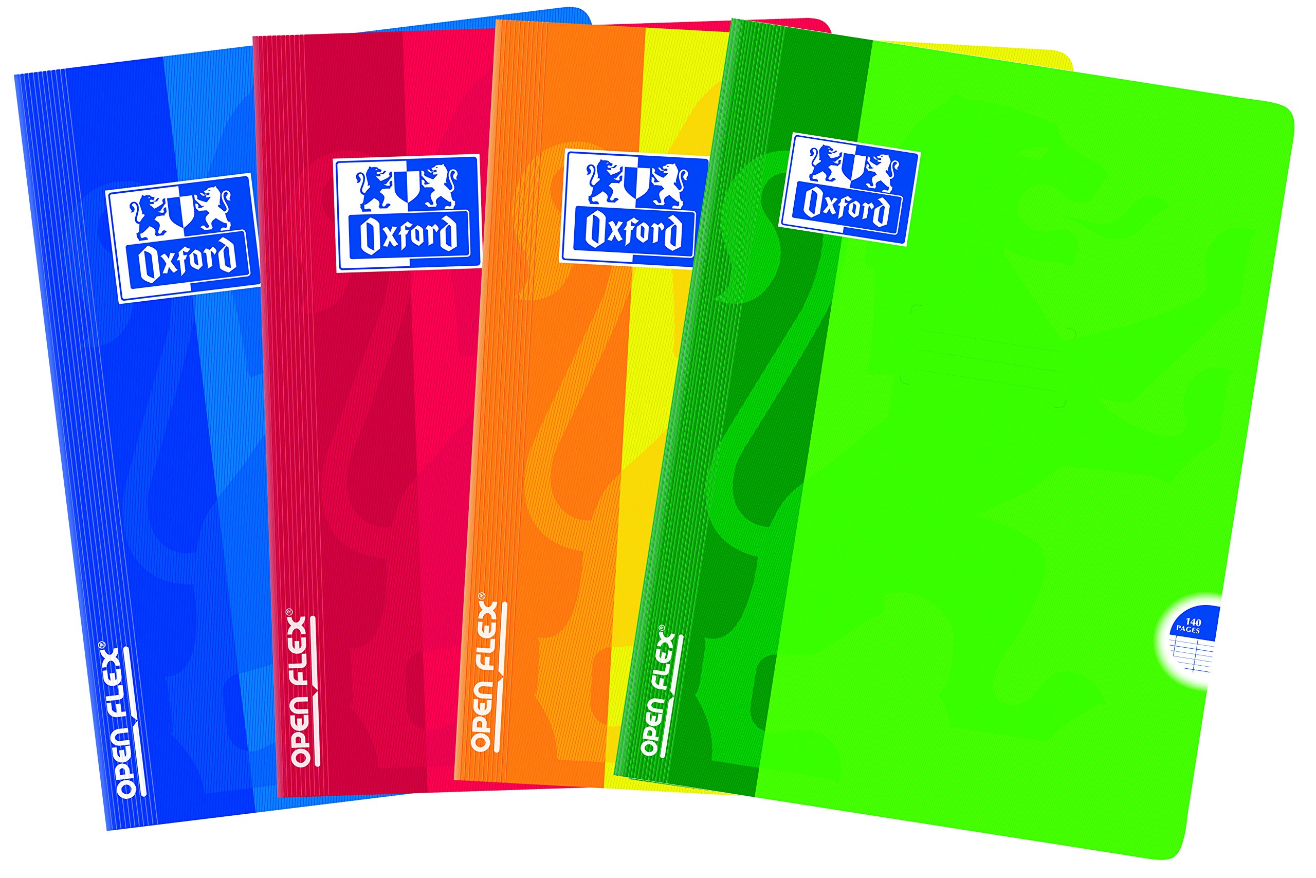 Oxford OpenFlex Seyès 140 Pages A4 (Pack of 5 Assorted Colours
