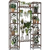 GENTINGBRO Plant Stand Indoor Outdoor 62.2“ Tall Plant Shelf Large Tiered Flower Stands for Multiple Display Wood Hanging Pla