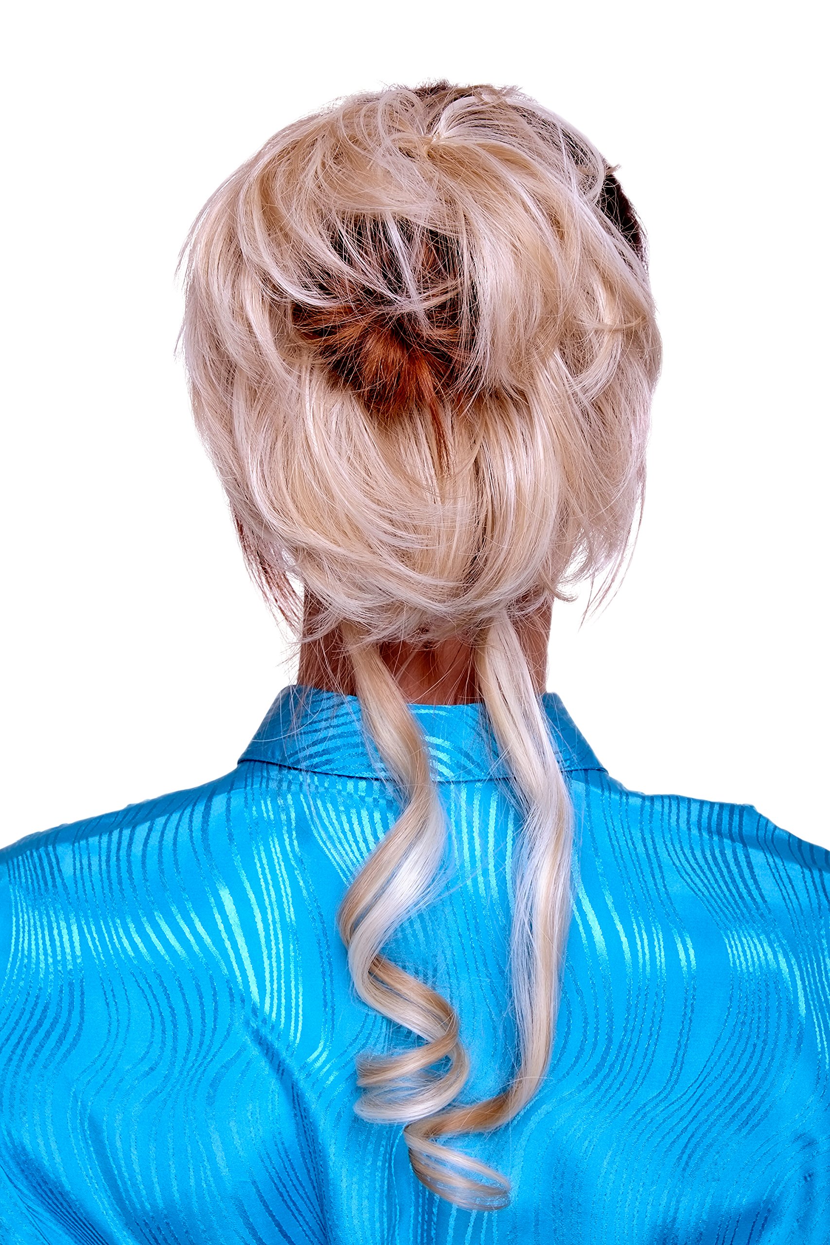 WIG ME UP YZF-3072HT-24H613 Hair Piece baroque voluminous wild curled like scrunchy with micro comb ash blond with bright blond highlights