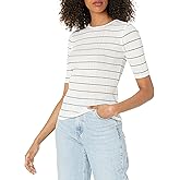 Vince Womens Variegated Stripe Elbow SLV Crew