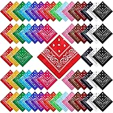 Handepo 150 Pcs Bandanas Bulk, Colorful Paisley Bandanas Unisex Head Wrap Scarf Cowboy Headband Handkerchief