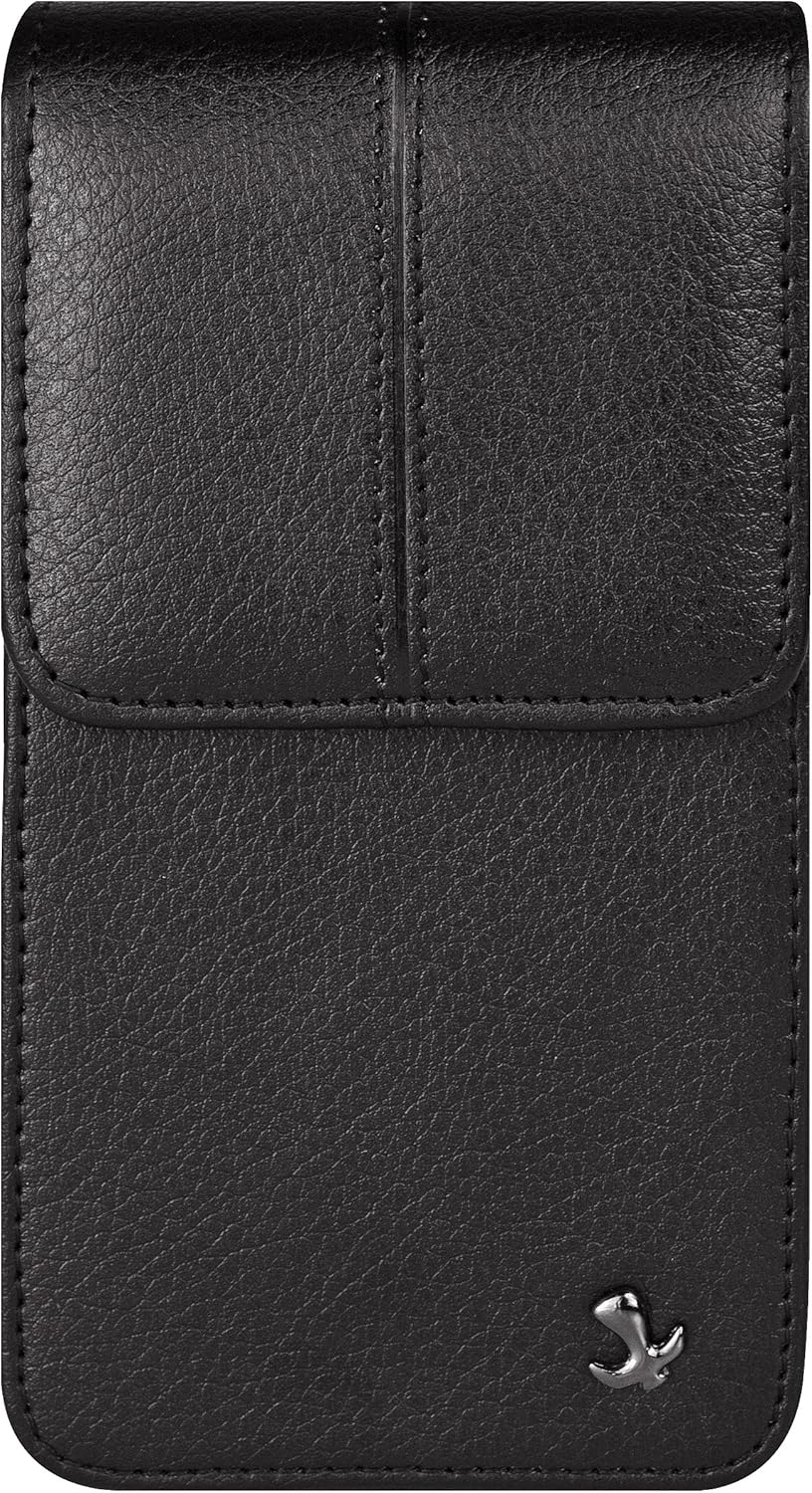 Black Vertical Cell Phone Holster with Belt Clip for BLU Advance L5 L4 A5 A4, Dash L5 L4 L3 L2, C5 C4, Grand Mini, Studio J1