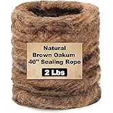 GliCraft 2 Pounds Brown Oakum Rope Caulking Natural Jute Fiber Hemp Rope for Pipe Insulation Cast Iron Radiator Cracks Tight 