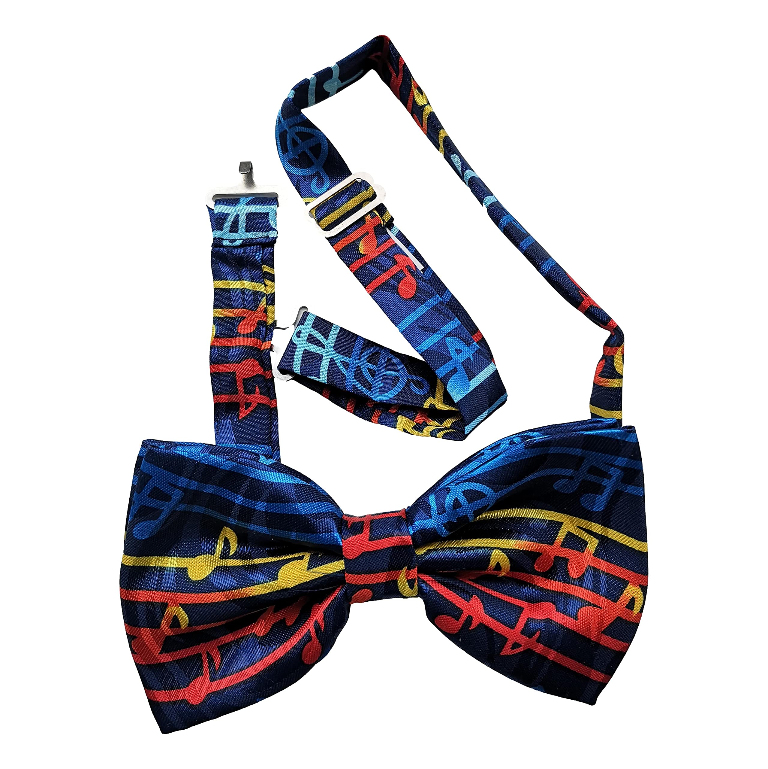 Rainbow Music Notes Fancy Polyester Bow Tie