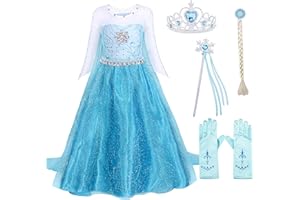 Jurebecia Girls Costume Princess Dress up Birthday Halloween Kids Party Cosplay Outfit 2-10 Years