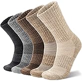 ANTSANG Merino Wool Hiking Socks for Men & Women 5 Pairs Thermal Warm Winter Thick Cushion Moisture Wicking Crew Boot Socks