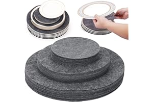 Imncya Plate Separators Storage, Set of 60 and 3 Different Size, Thick and Premium Soft Felt Plate Dividers for China, Dish, Coffee Saucers Protecting and Stacking - Grey