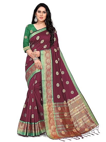 Womens Bhagalpuri Art Silk Printed Saree With Blouse Piece