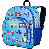 Wildkin 12-inch Kids Backpack – Padded, Adjustable, Ideal for Daycare & Travel - Trains, Planes, and Trucks