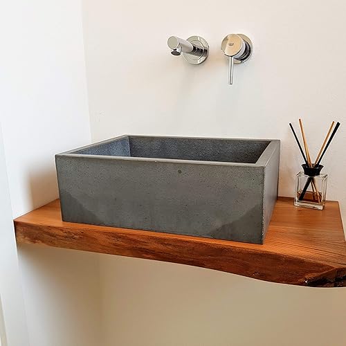 Beton Design Waschbecken Aufsatzwaschbecken 100 Beton 46x32x16 Cm Amazon De Handmade