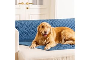 gogobunny 100% Double Sided Waterproof Dog Blanket Soft Pet Bed Cover Reversible Protect Furniture Couch Sofa Car for Puppy Cat Kids (Dark Blue/Light Blue, 68x82 Inch (Pack of 1))