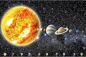 GREAT ART Kid&rsquo;s Room Nursery Photo Wallpaper &ndash; Solar System &ndash; Picture Decoration Planets Galaxy Cosmos Space Universe Sky Stars Earth Image Decor Wall Mural (82.7x55.1in - 210x140cm)