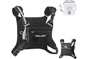 Zelvot Running Vest for Men, Chest Pack with 1L Water Bladder, USA Original Patent, Lightweight Adjustable Reflective Running Hydration Vest for Marathon, Hiking, Cycling