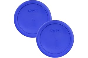 Pyrex 7201-PC Cadet Blue Round 4 Cup Plastic Storage Lid, Made in USA - 2 Pack