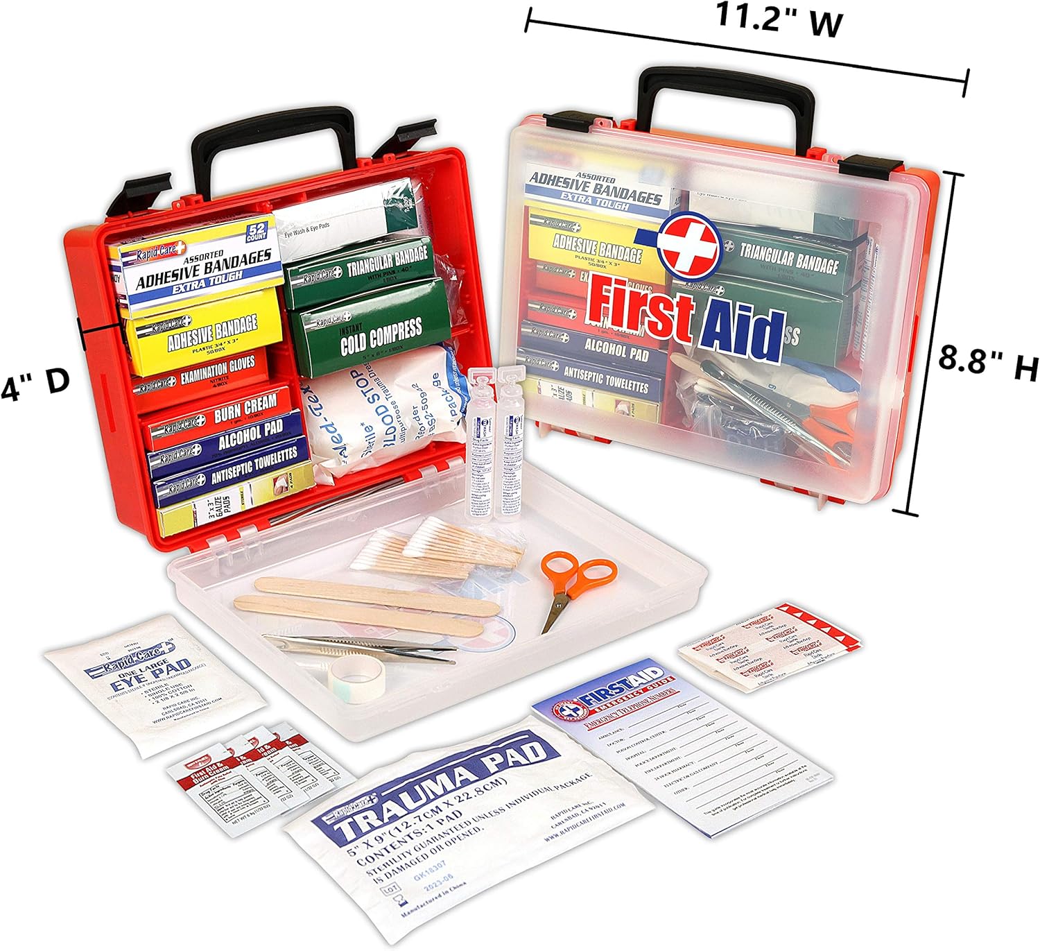 Rapid Care First Aid 81131 Premium 25 Person OSHA/ANSI Compliant Unitized First Aid Kit in Detachable Wall Mountable Poly Case: Home Improvement