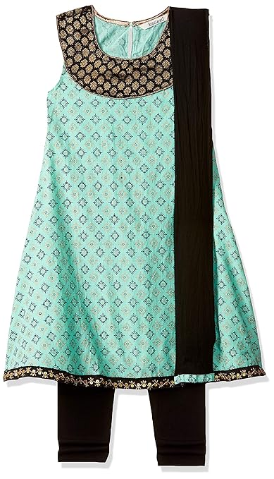 Girls' A-Line Regular Fit Salwar Suit Set (400017785882)