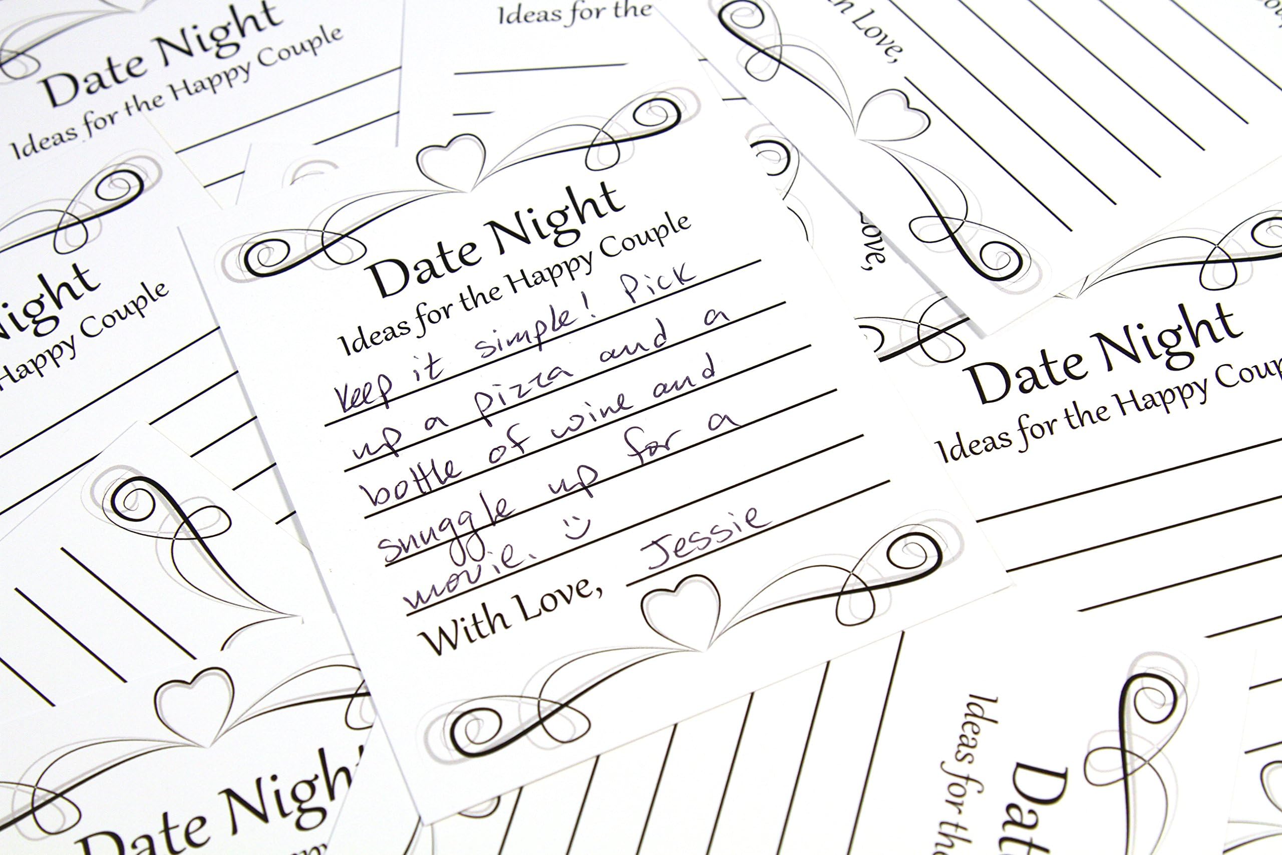 Date Night Idea Card Game for Wedding Reception, Bridal Shower, Engagement Party or Rehearsal Dinner. (50 ct.) Learn the Secrets to Keeping Your Marriage Fresh.